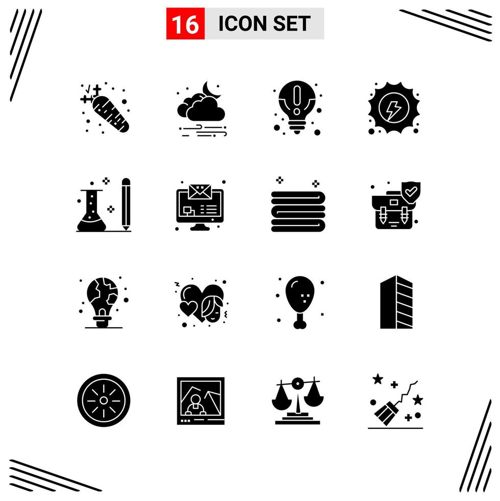 16 iconos estilo sólido cuadrícula basada en símbolos de glifos creativos para el diseño de sitios web signos de iconos sólidos simples aislados en fondo blanco 16 conjunto de iconos fondo de vector de icono negro creativo