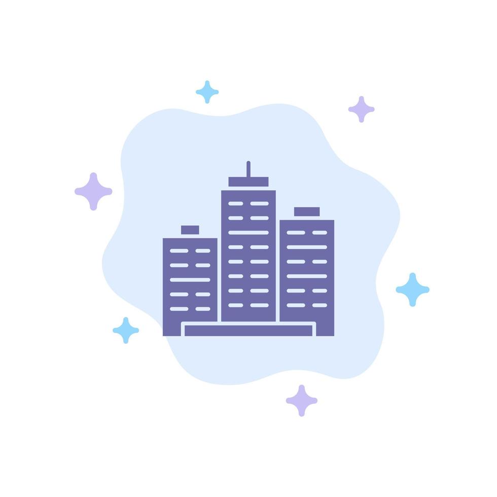 Building Architecture Business Estate Office Property Real Blue Icon on Abstract Cloud Background vector