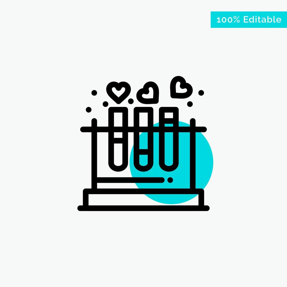 Tube Lab Love Heart Wedding turquoise highlight circle point Vector icon