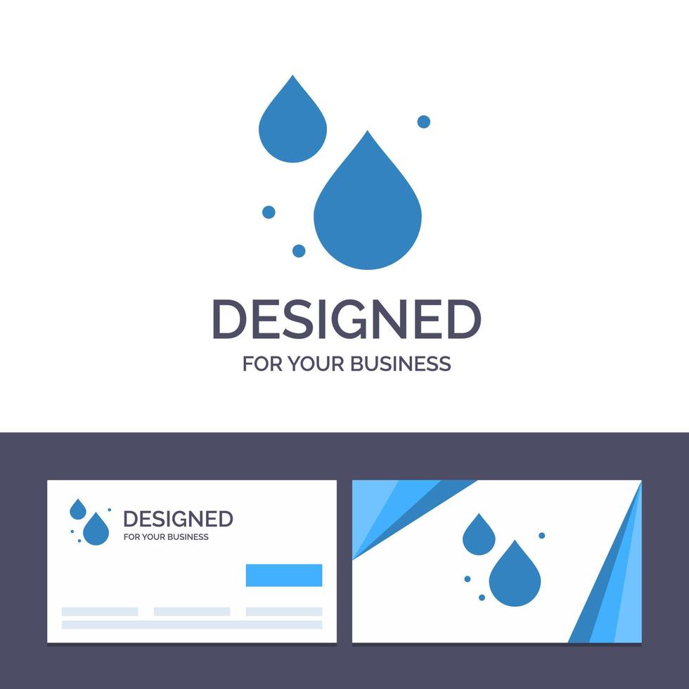 Ilustración de vector de primavera de gota de agua de plantilla de logotipo y tarjeta de visita creativa