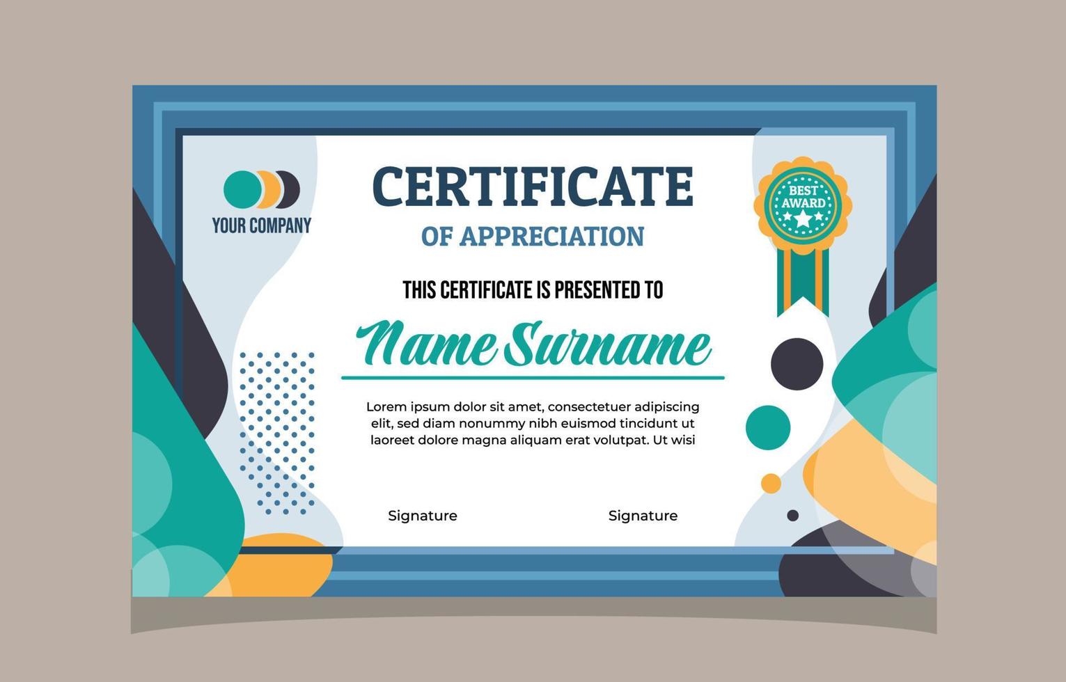 White Blue Formal Certificate of Appreciation vector