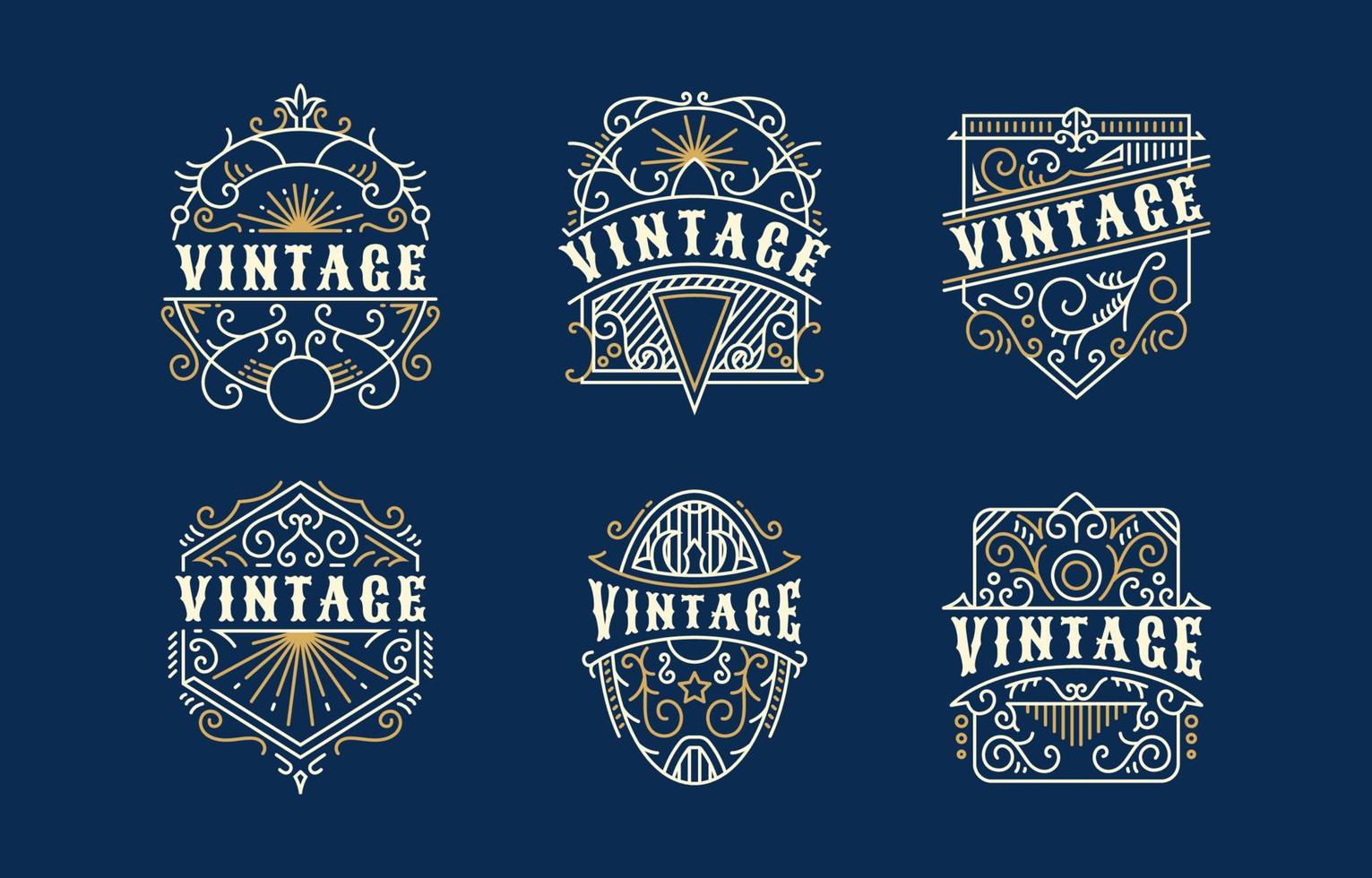 insignia en la colección de logotipos de estilo vintage vector