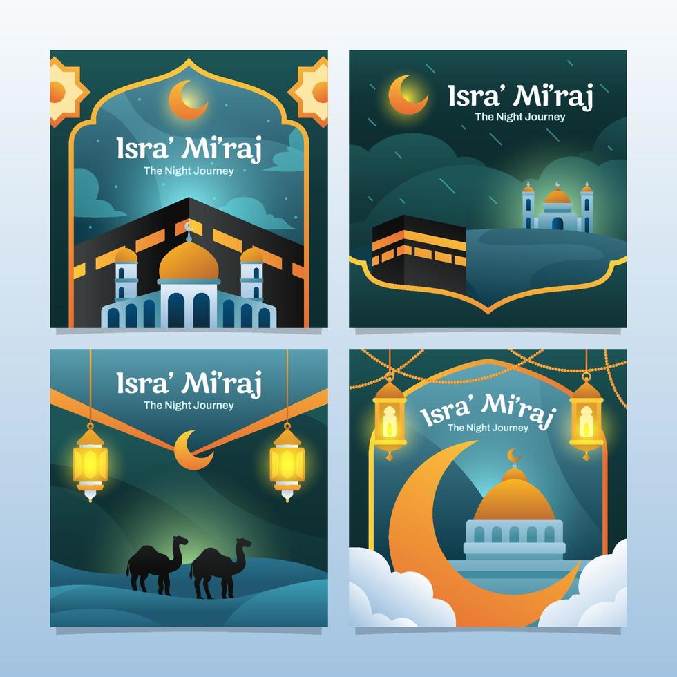 Isra Miraj Social Media Post vector