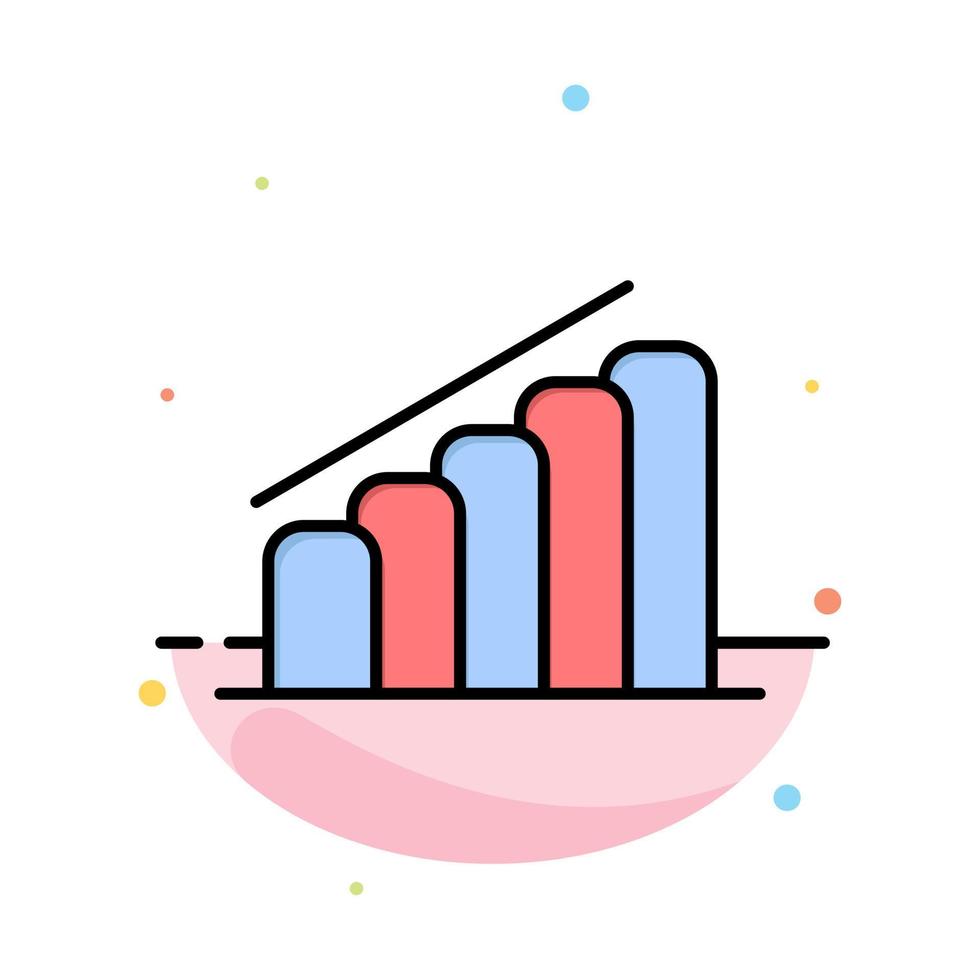 Chart Progress Report Analysis Abstract Flat Color Icon Template vector