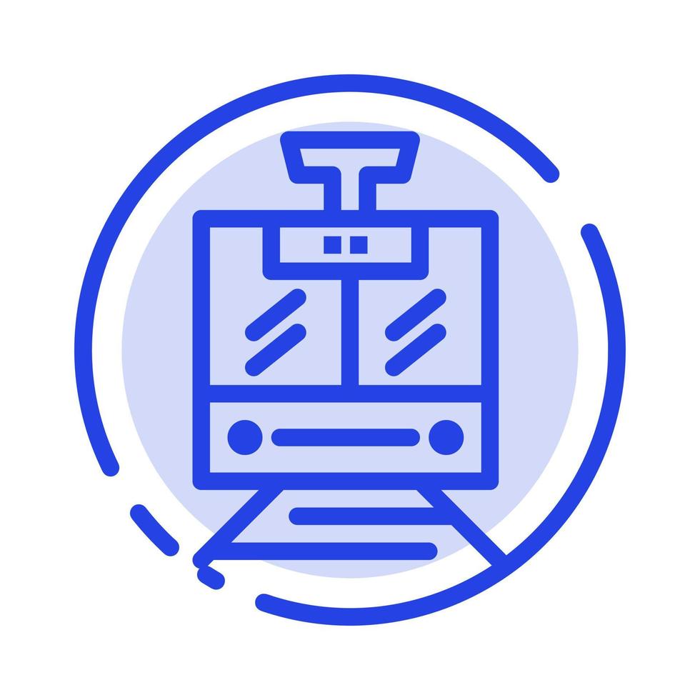 Train Public Service Vehicle Blue Dotted Line Line Icon vector