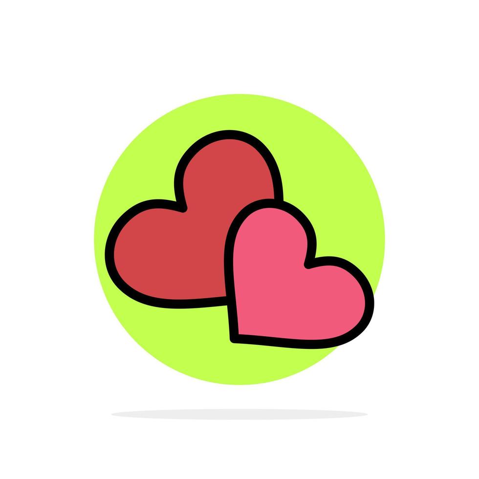 corazón amor ama boda círculo abstracto fondo color plano icono vector