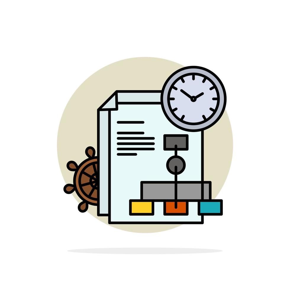 Time File Report Business Abstract Circle Background Flat color Icon vector