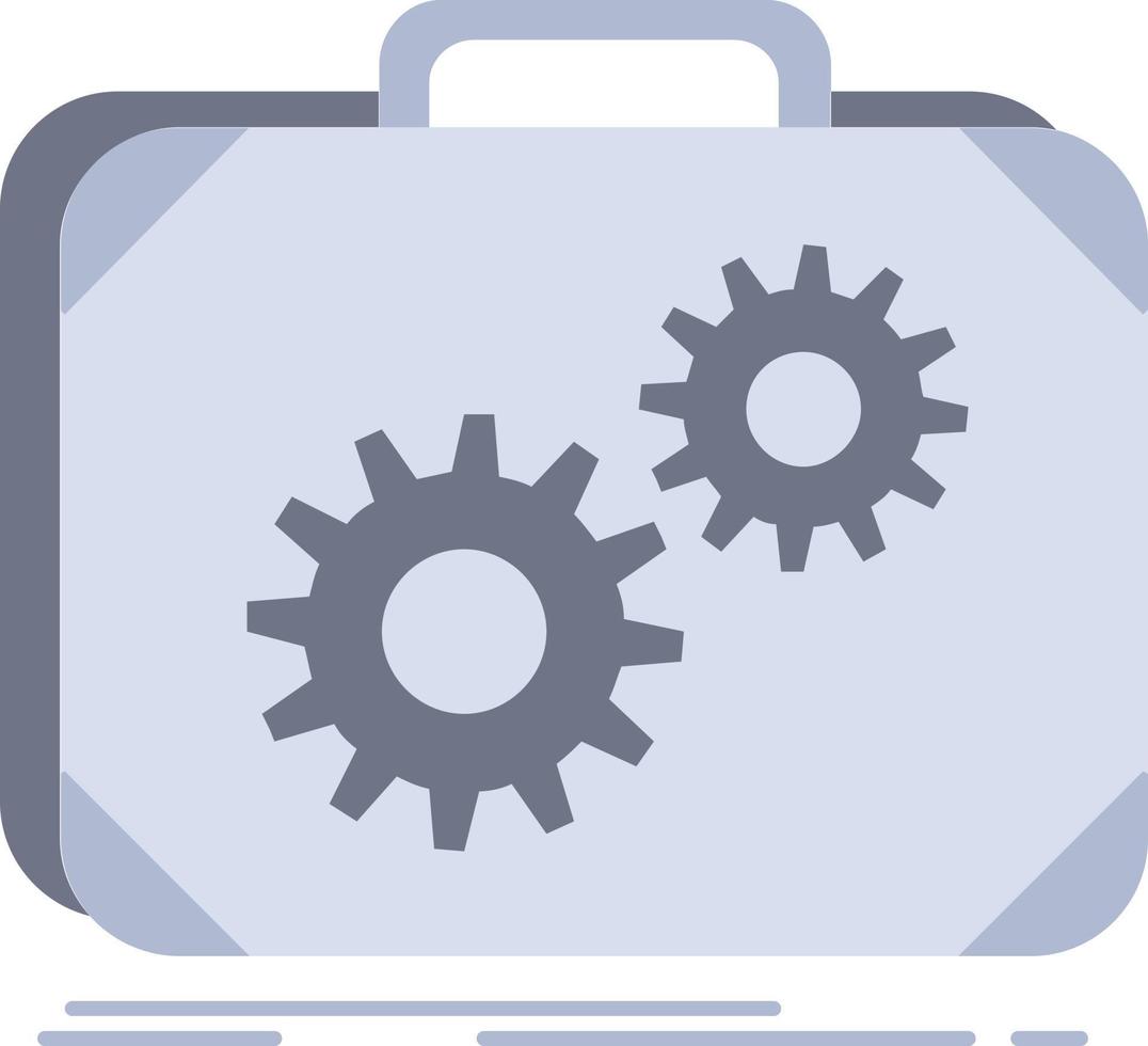 Briefcase case production progress work Flat Color Icon Vector