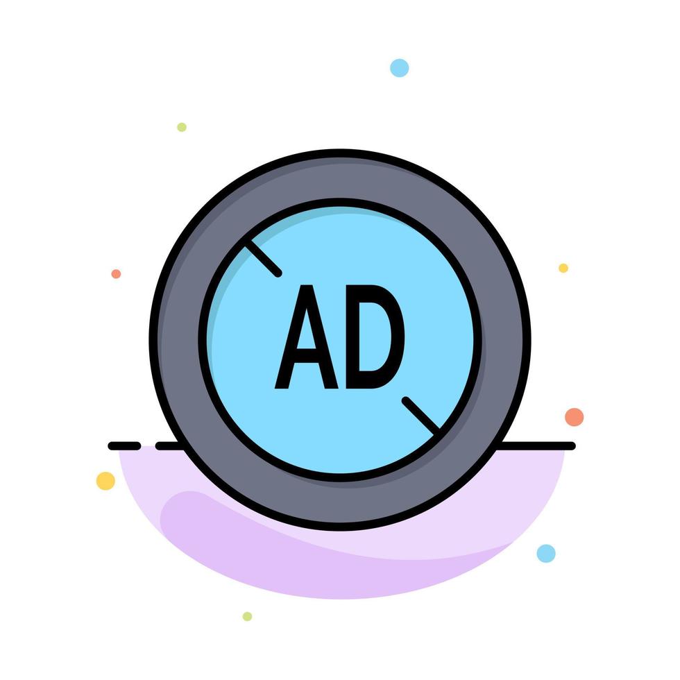 Ad Blocker Ad Blocker Digital Abstract Flat Color Icon Template vector