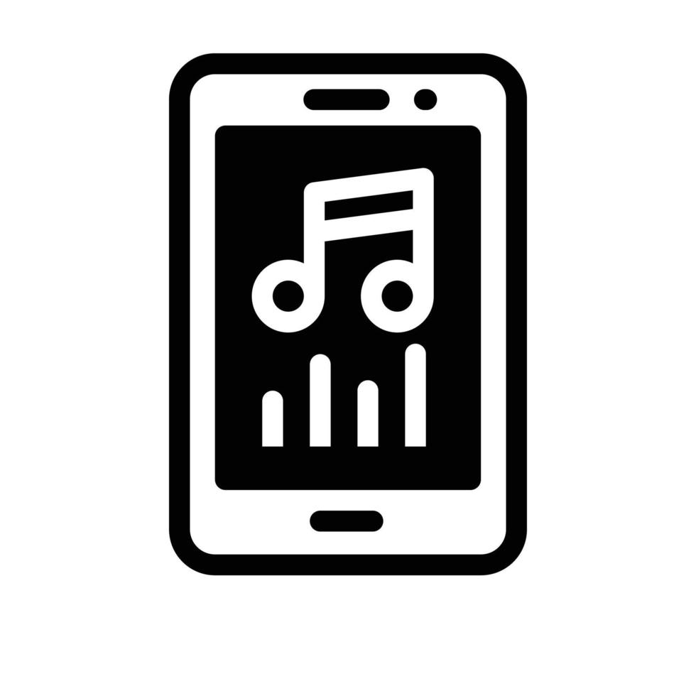 ilustración vectorial de música móvil en un fondo. símbolos de calidad premium. iconos vectoriales para concepto y diseño gráfico. vector