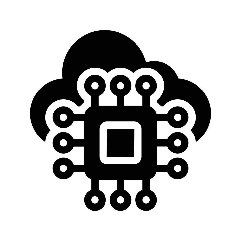 ilustración de vector de cpu en la nube sobre un fondo. símbolos de calidad premium. iconos vectoriales para concepto y diseño gráfico.