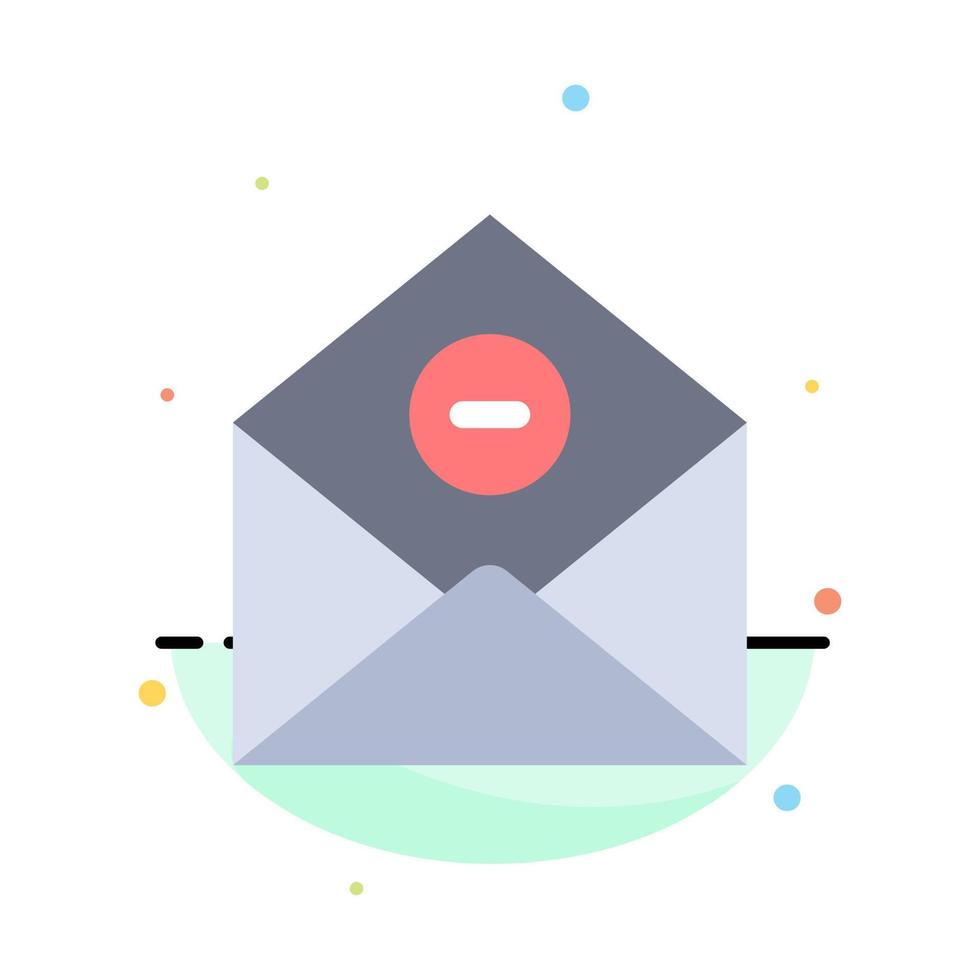 comunicación borrar deletemail correo electrónico abstracto color plano icono plantilla vector