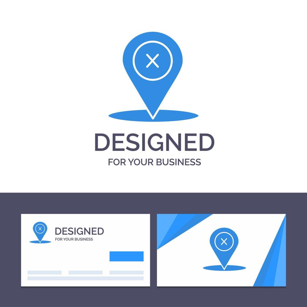 Creative Business Card and Logo template Location Navigation Place delete Vector Illustration