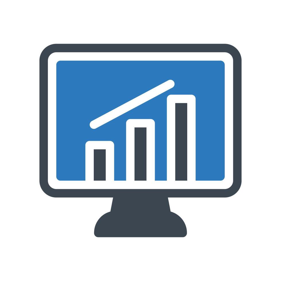 screen growth chart vector illustration on a background.Premium quality symbols.vector icons for concept and graphic design.