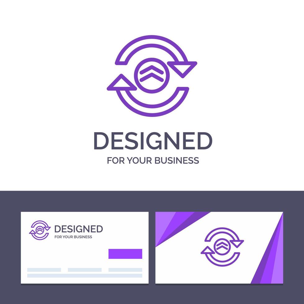 Creative Business Card and Logo template Arrow Refresh Reload Computing Vector Illustration