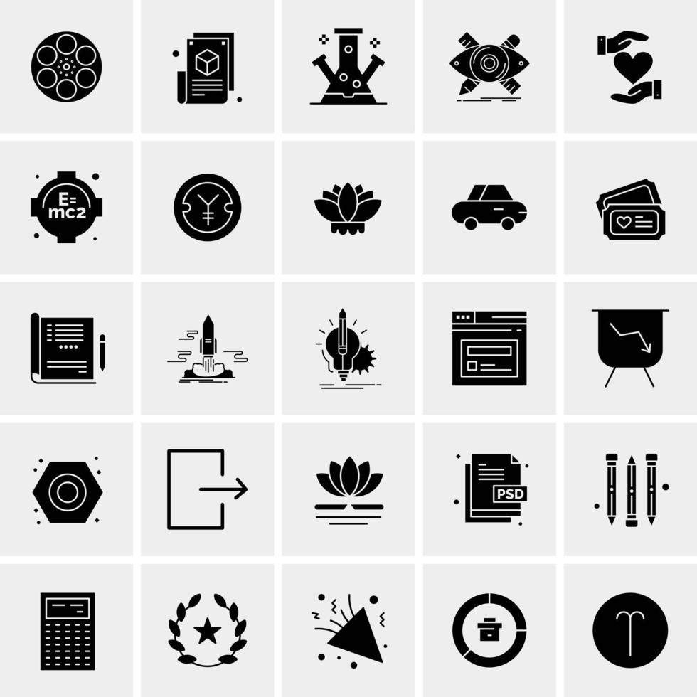 25 iconos de negocios universales vector ilustración de icono creativo para usar en proyectos relacionados con la web y dispositivos móviles