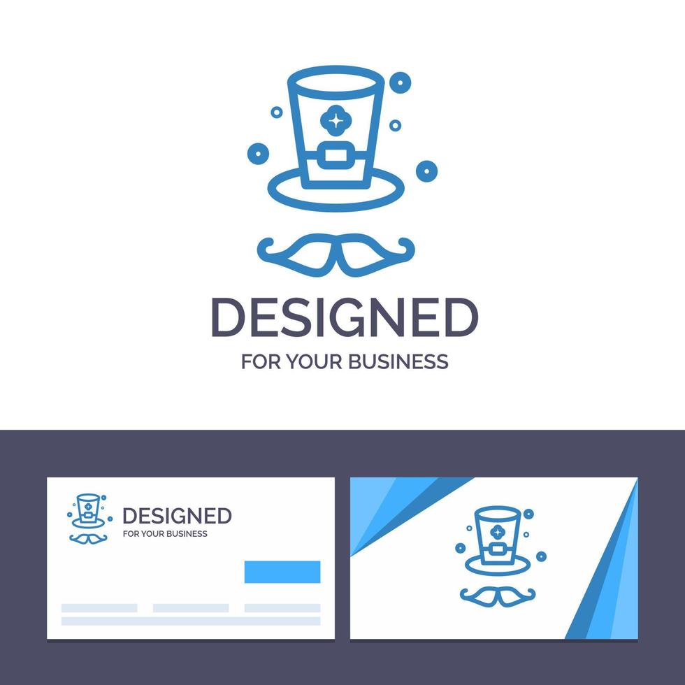 Tarjeta de visita creativa y plantilla de logotipo hat cap irlanda ilustración vectorial vector