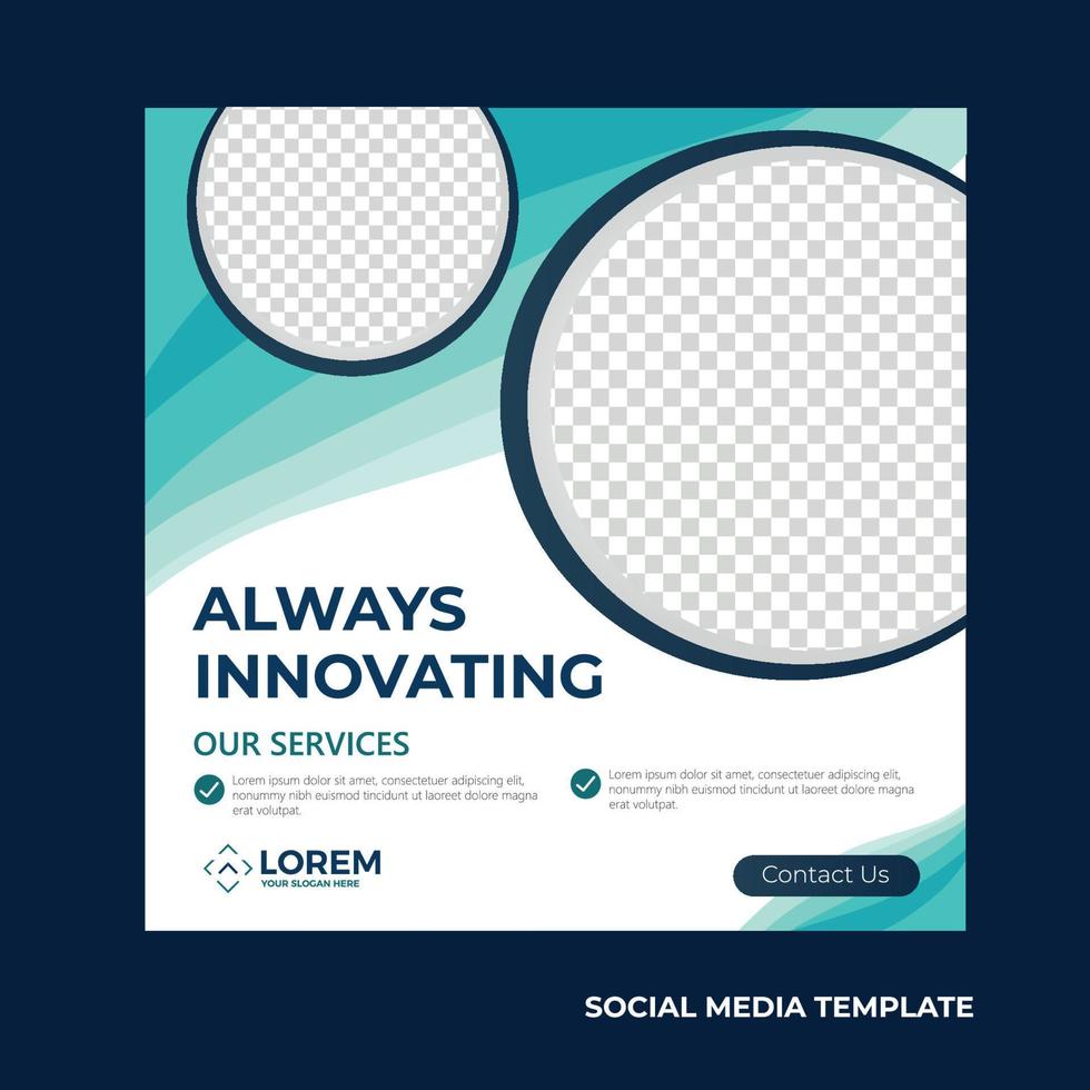 Social media post template vector illustration business innovation teamwork set