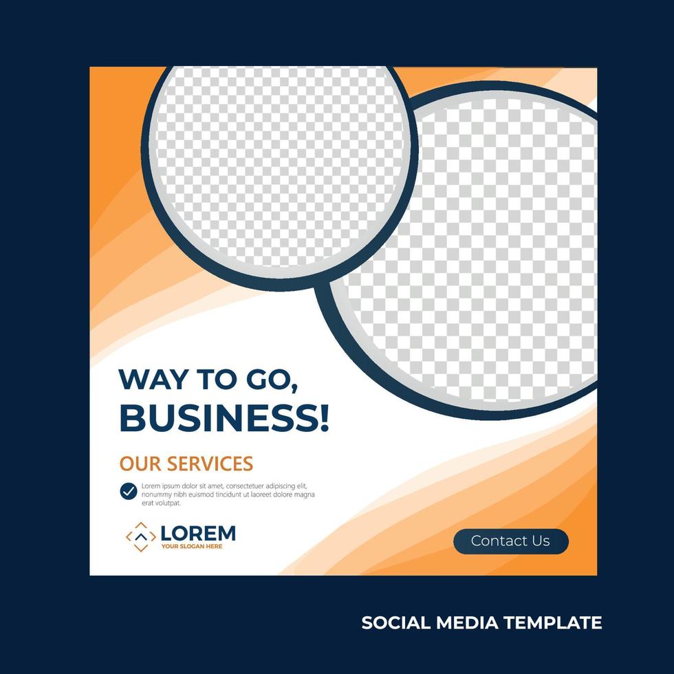 Social media post template vector illustration business innovation teamwork set