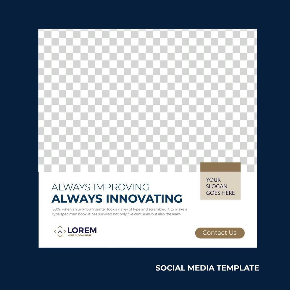 Social media post template vector illustration business innovation teamwork set