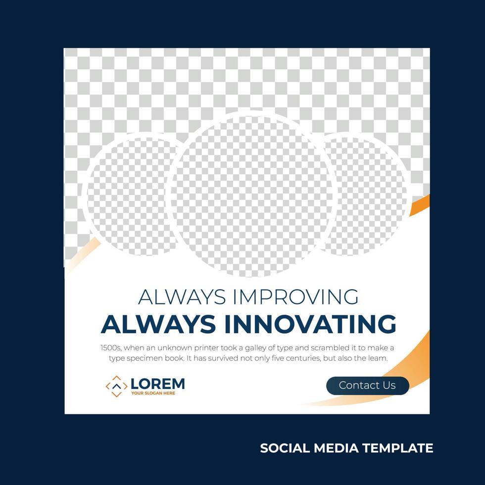 Social media post template vector illustration business innovation teamwork set