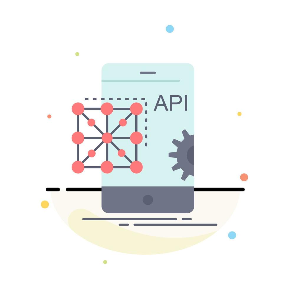 Api Application coding Development Mobile Flat Color Icon Vector