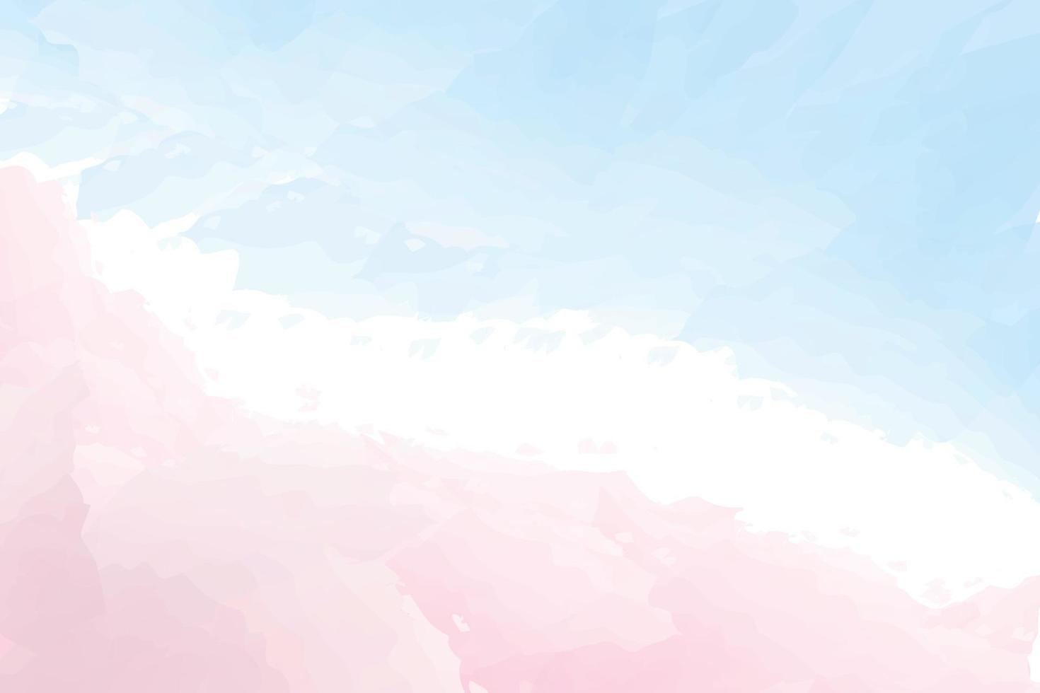 Watercolor background the blue and pink color vector