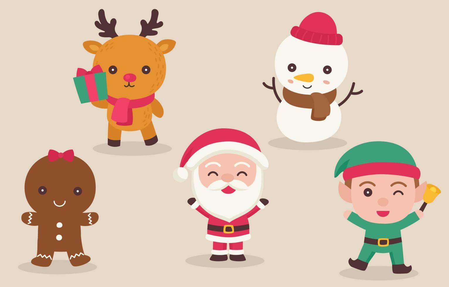 Christmas character in flat design vector