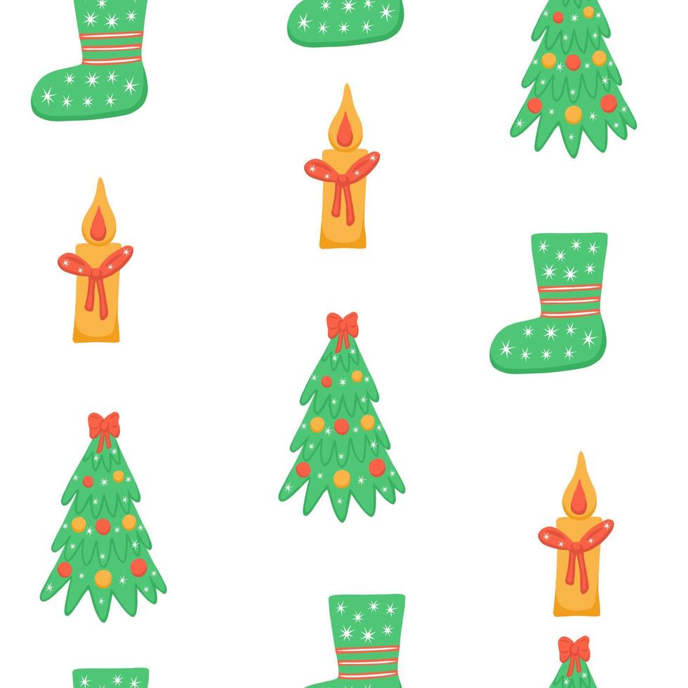Christmas candle pattern vector
