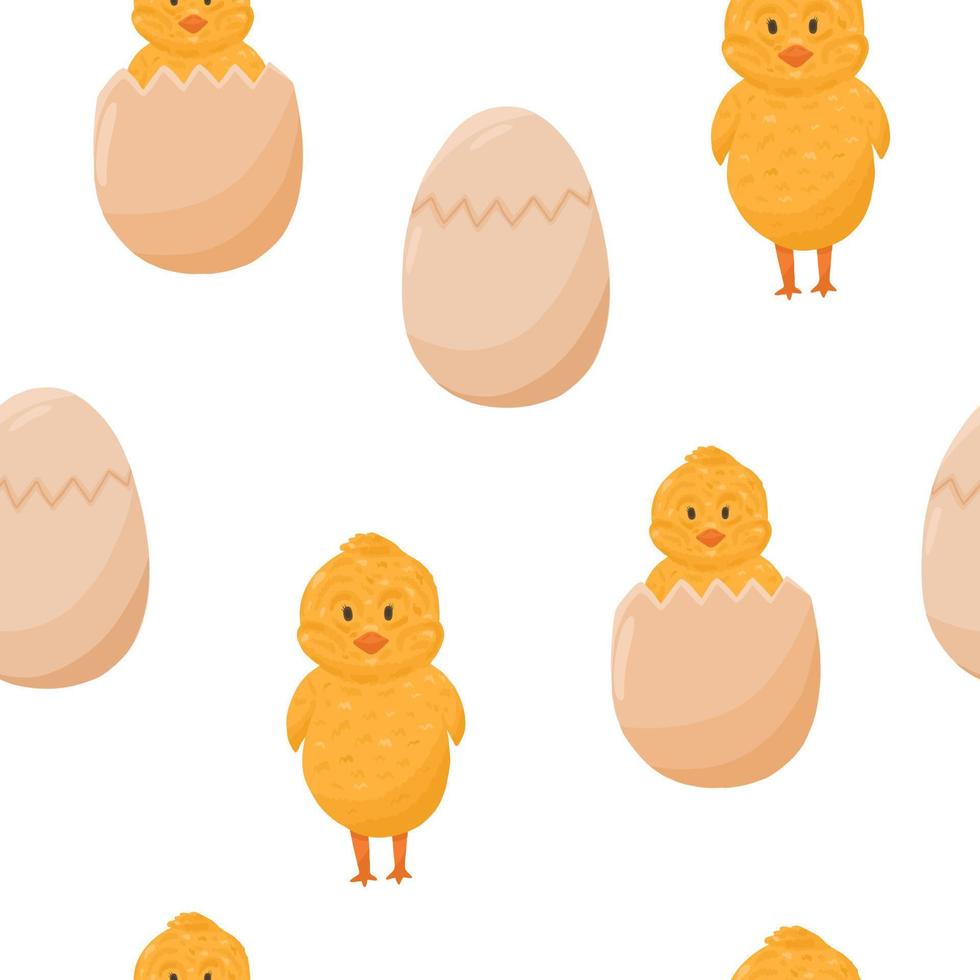 Chick in egg pattern vector