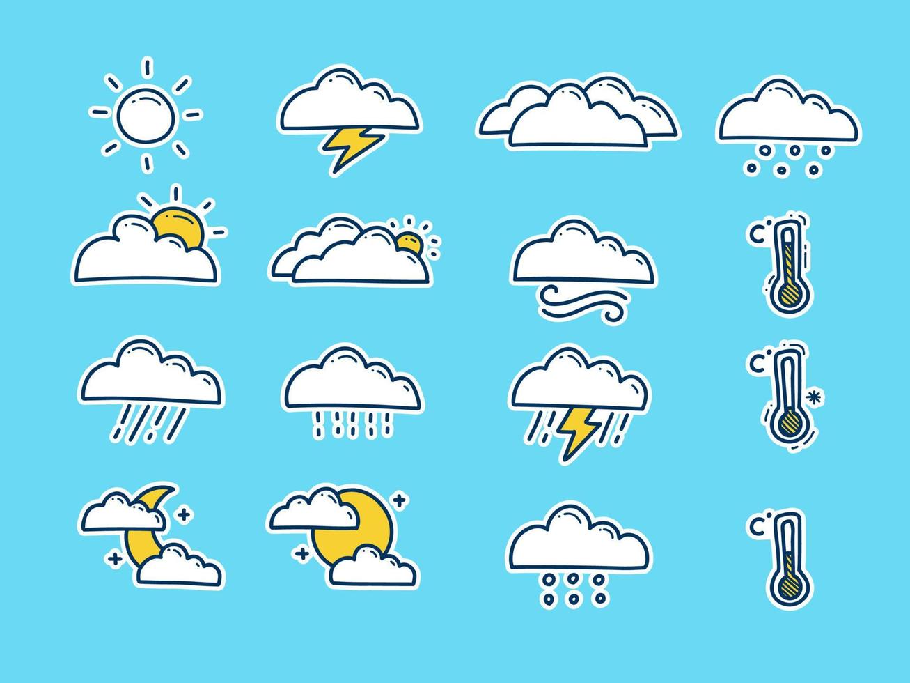 hand drawing weather filled outline icon doodle style vector