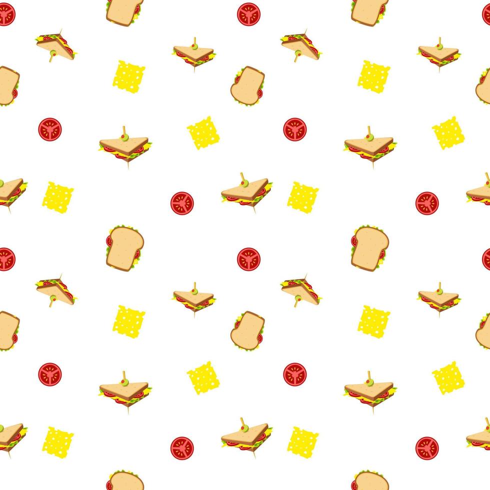 Seamless Sandwich pattern background wallpaper for wrapping or backdrop vector