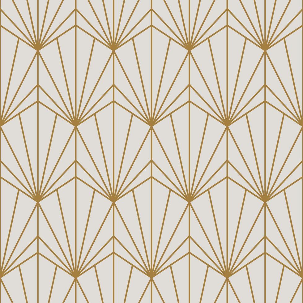 Vintage Art Deco Seamless Pattern. Line art geometric gold shapes. Modern ornaments vector illustration. Gatsby retro elegant background for fabric, wallpaper or wrapping