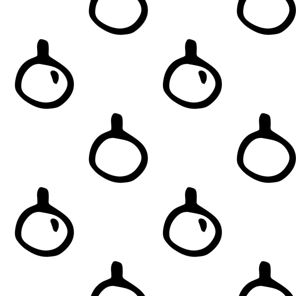 Seamless vector pattern of Christmas tree balls on a white background. Doodle illustration. For scrapbooking, paper, fabric.