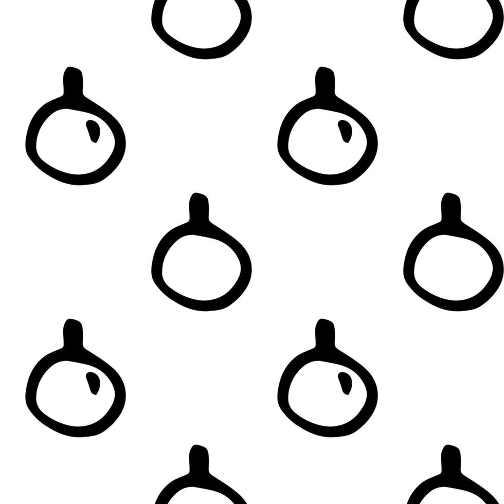 Seamless vector pattern of Christmas tree balls on a white background. Doodle illustration. For scrapbooking, paper, fabric.