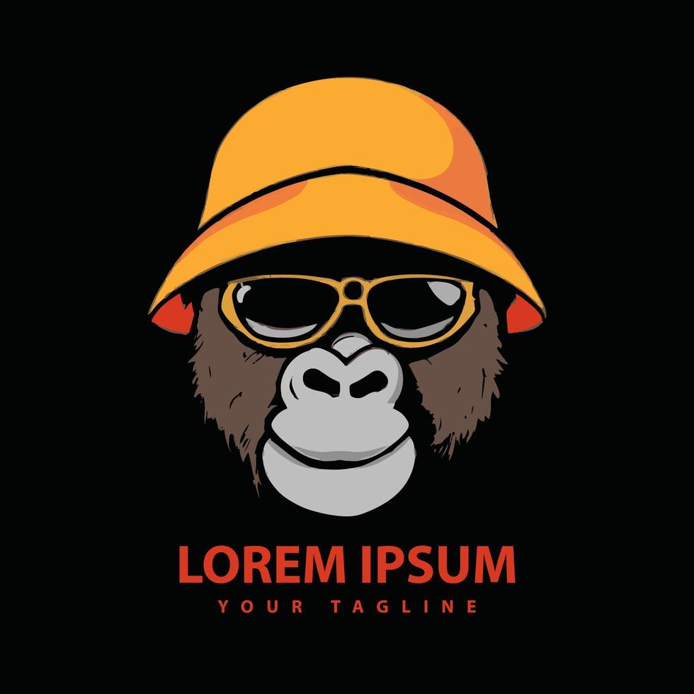 Awesome cool gorilla logo design. vector