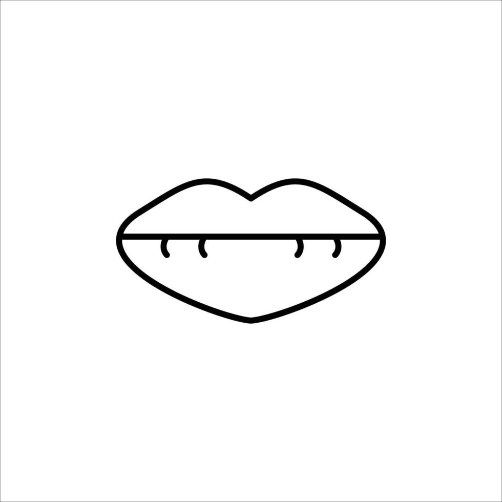 icono de labios. icono de contorno vector