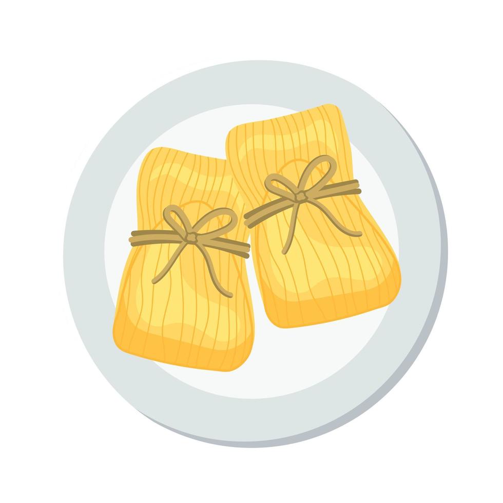 Traditional Mexican food Tamale. Vector illustration.