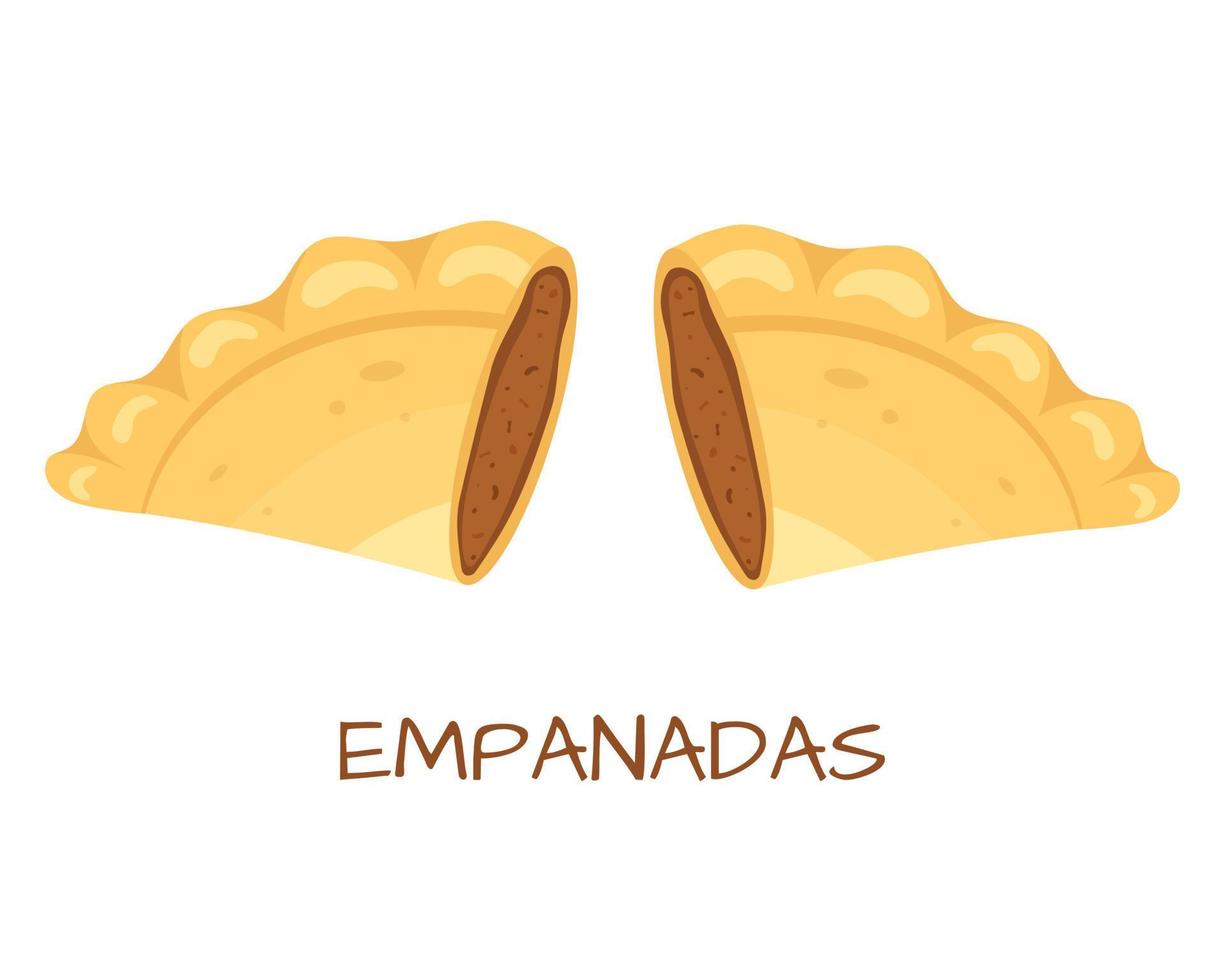 Empanadas. Popular Latin American fast food. Vector illustration