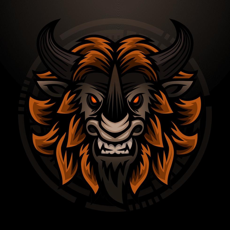 Angry Bull Mascot Logo Illustration, Gaming Logo vector