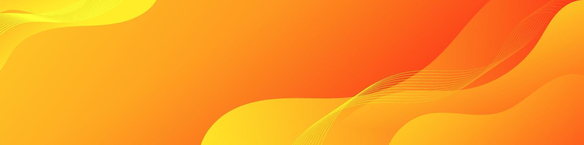 plantilla de banner de onda de fluido naranja abstracto vector