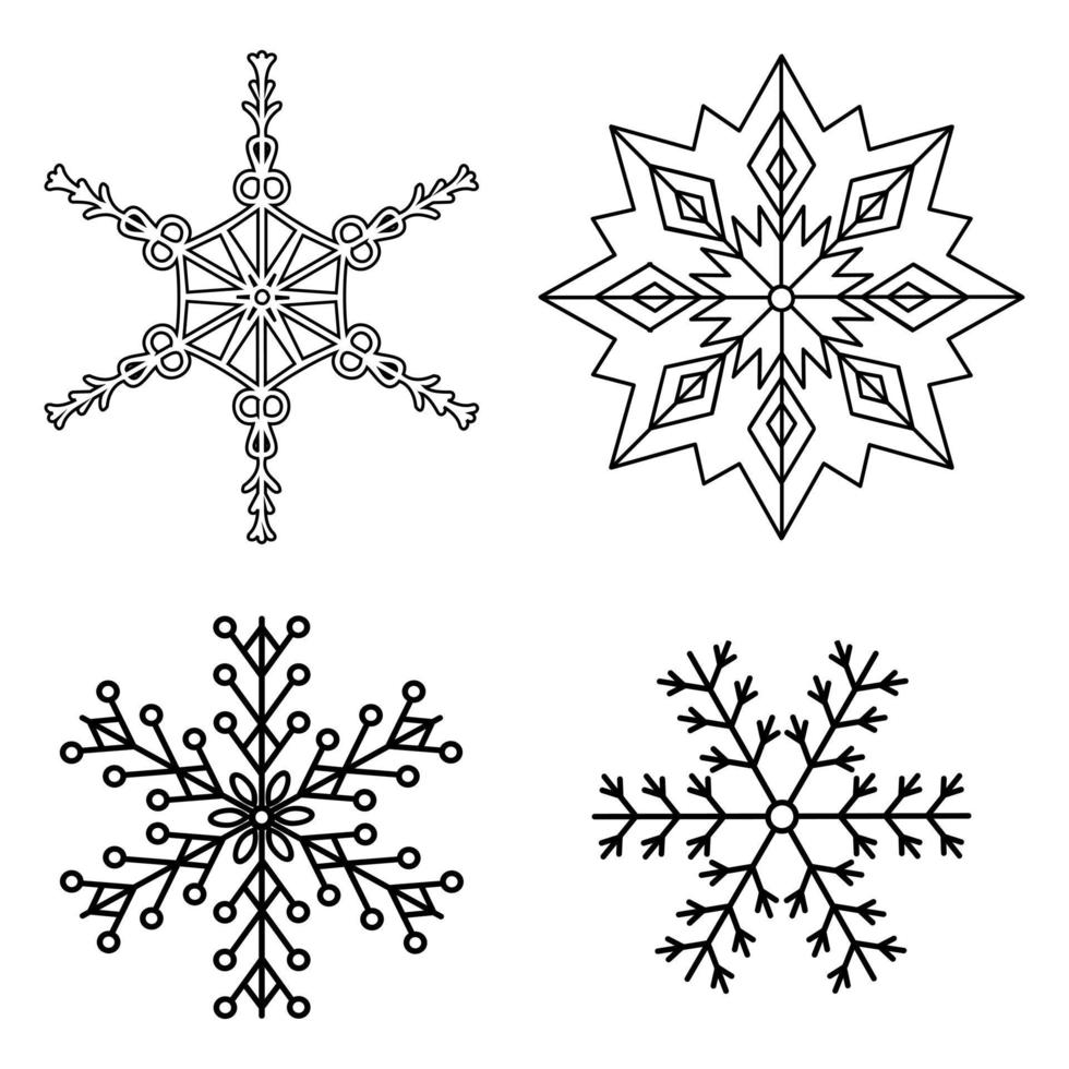 Snowflake   icon  set. Vector illustration