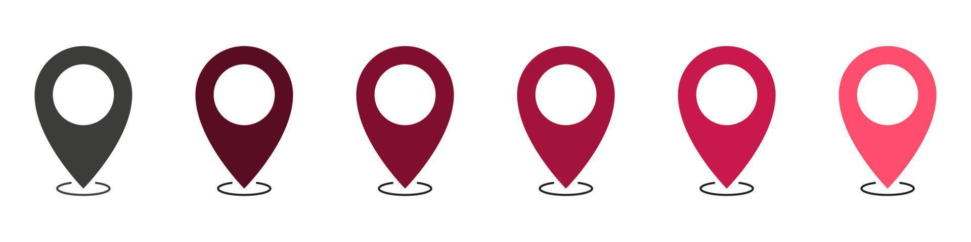 Marker icons collection. Pointer icons. Location or navigation signs. Map pin icon. Vector illustration