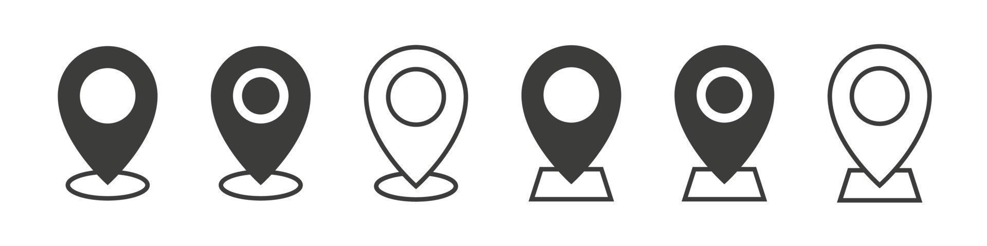 conjunto de iconos de puntero. iconos de marcador. señales de ubicación o navegación. icono de pin de mapa. ilustración vectorial vector