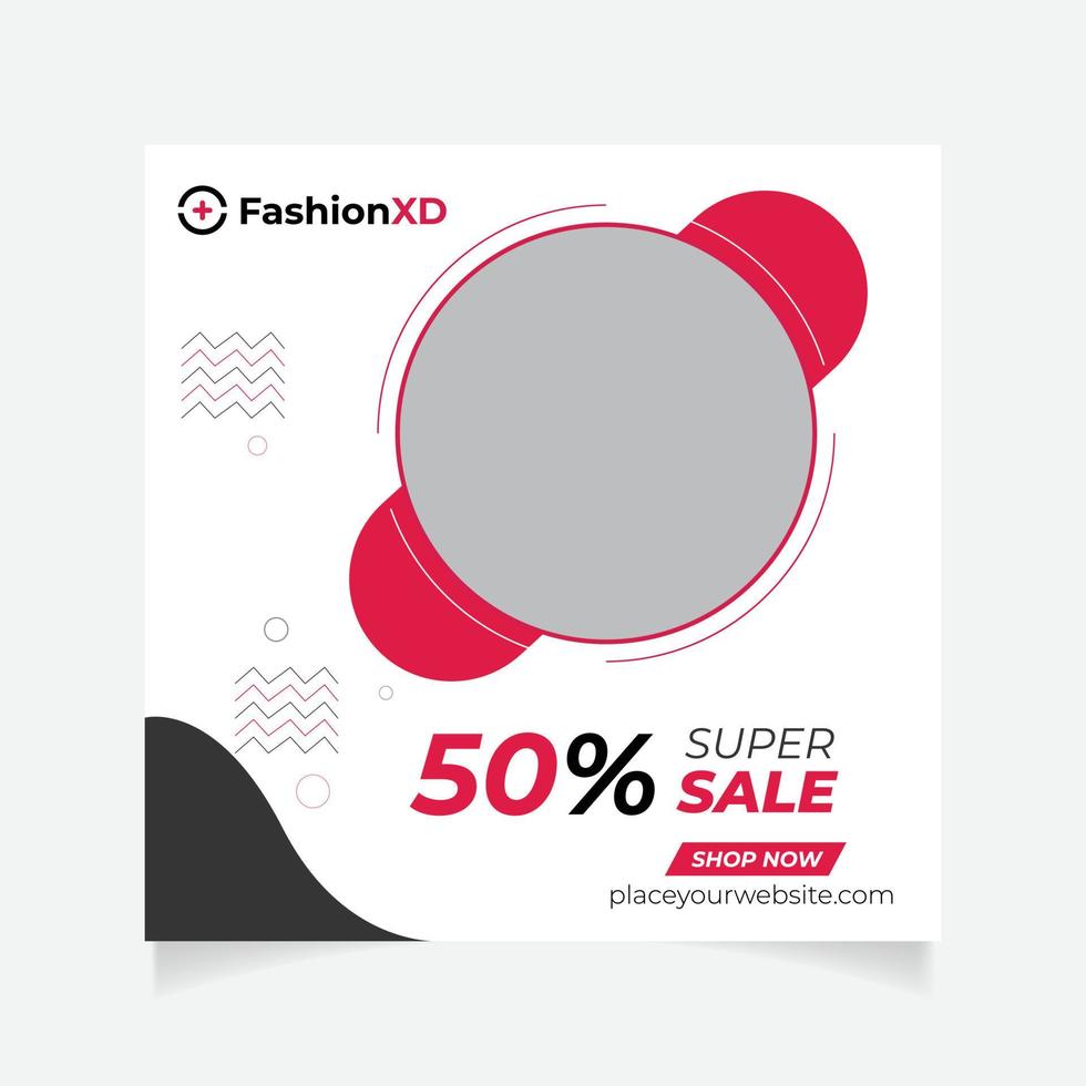 fashion sale social media post design template Vector
