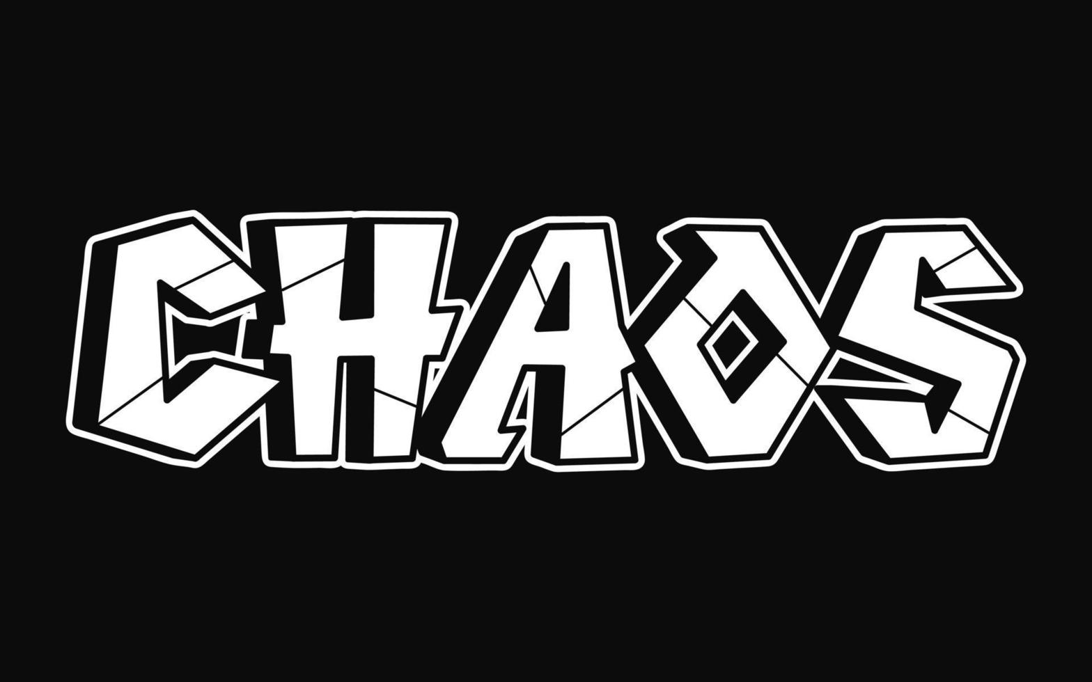 Chaos word graffiti style letters.Vector hand drawn doodle cartoon logo illustration.Funny cool chaos letters, fashion, graffiti style print for t-shirt, poster concept vector