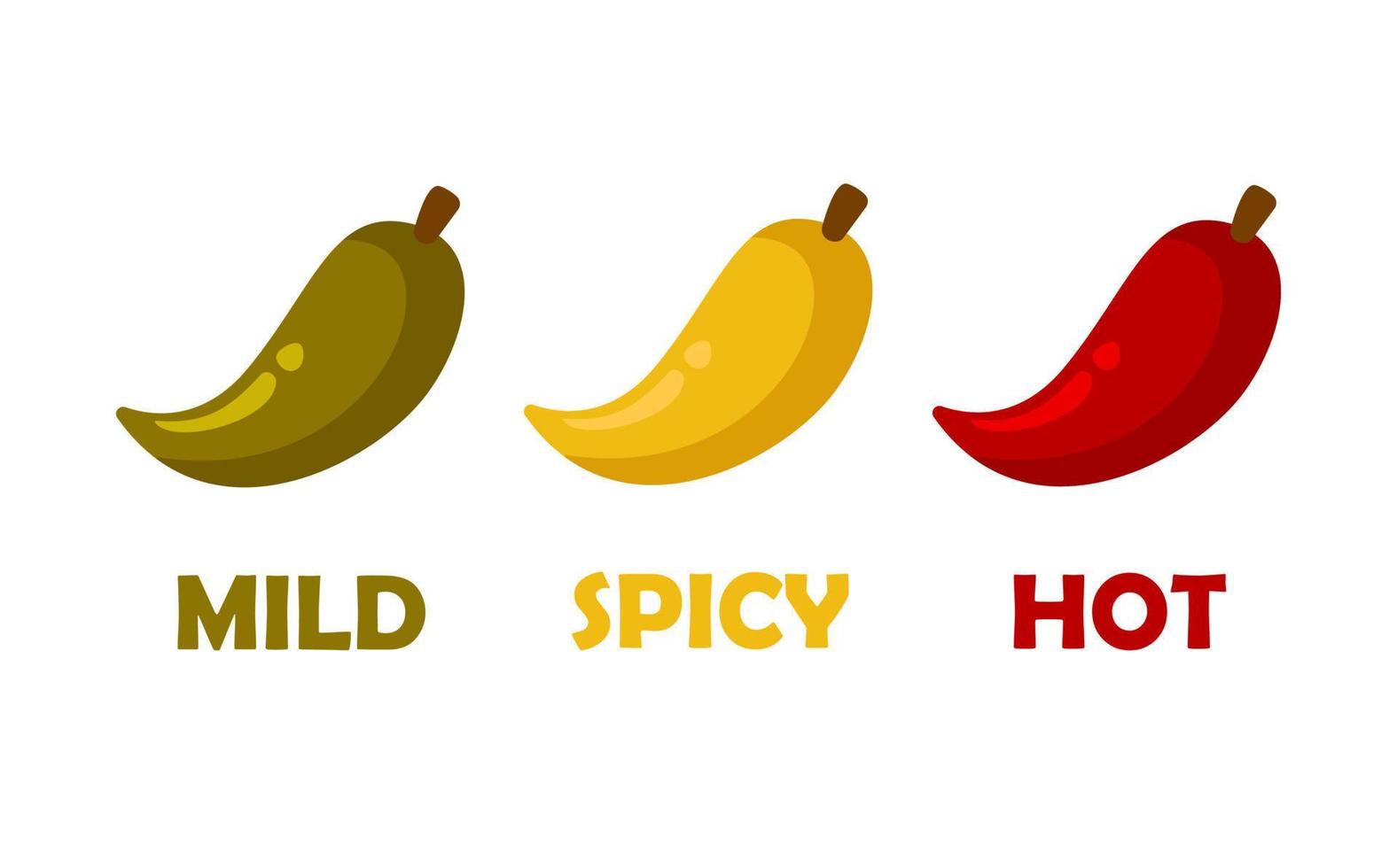 Hot spicy level labels of vector