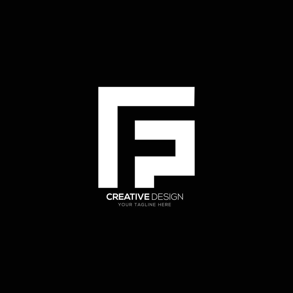 Modern letter design F P negative space logo design vector