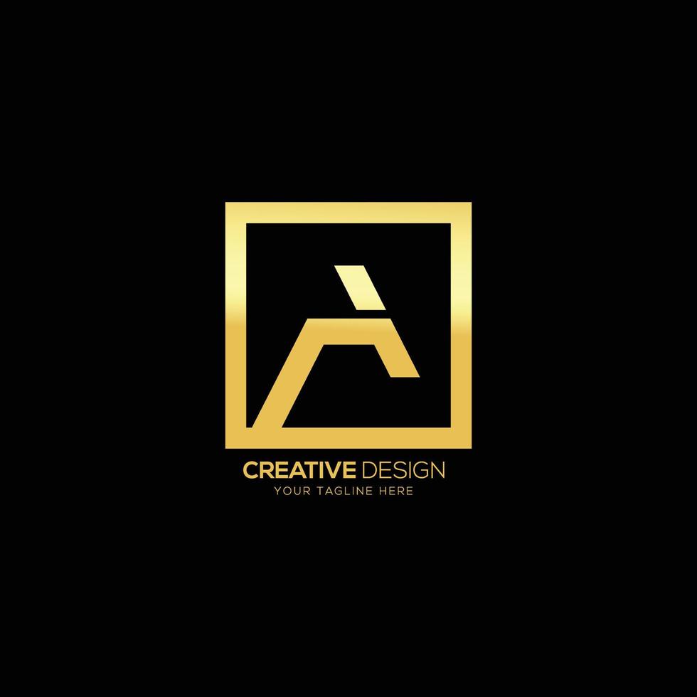 Creative letter A rectangular shaped monogram logo vector