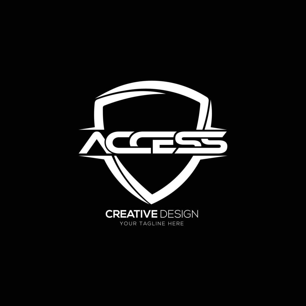 Access modern letter with shield security logo vector